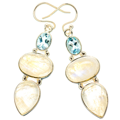 Rainbow Moonstone Earrings handcrafted by Ana Silver Co - EARR431351 - Photo 2