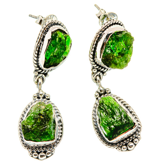 Chrome Diopside Earrings handcrafted by Ana Silver Co - EARR431373 - Photo 2