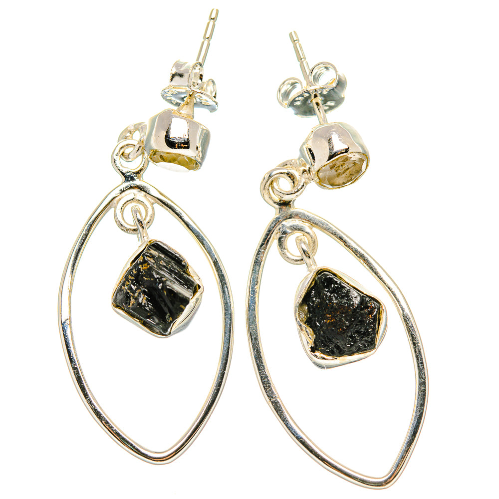 Tektite Earrings handcrafted by Ana Silver Co - EARR431384 - Photo 2