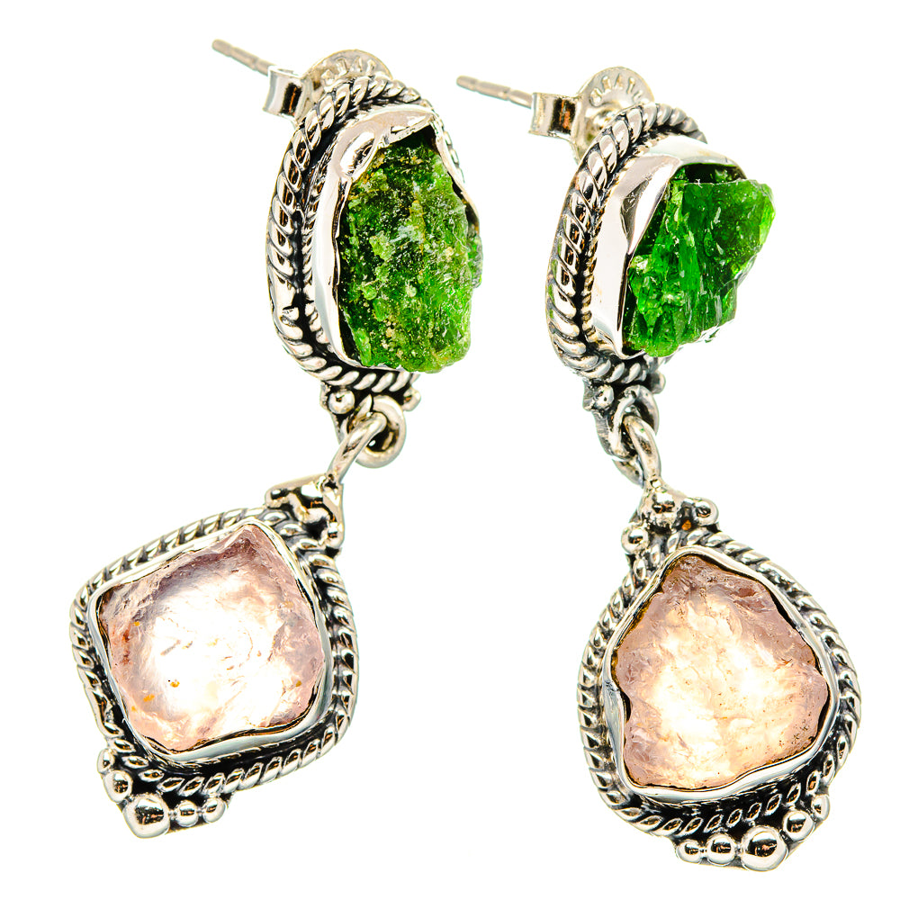 Rose Quartz Earrings handcrafted by Ana Silver Co - EARR431387 - Photo 2