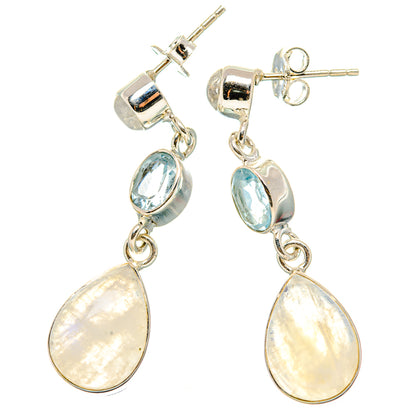 Rainbow Moonstone Earrings handcrafted by Ana Silver Co - EARR431392 - Photo 2