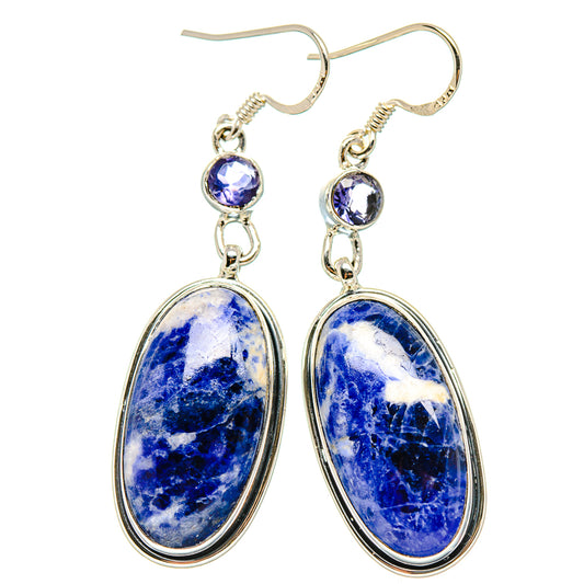 Sodalite Earrings handcrafted by Ana Silver Co - EARR431393 - Photo 2