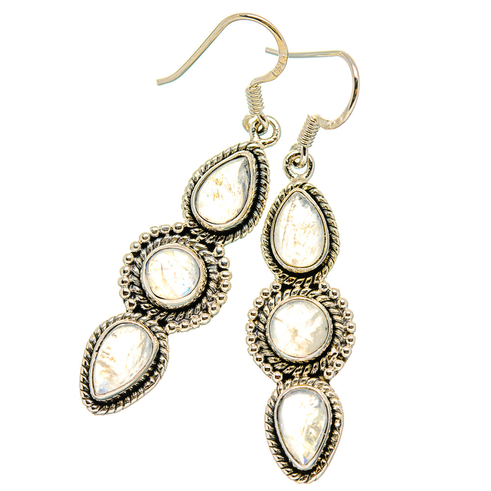 Rainbow Moonstone Earrings handcrafted by Ana Silver Co - EARR431400 - Photo 2