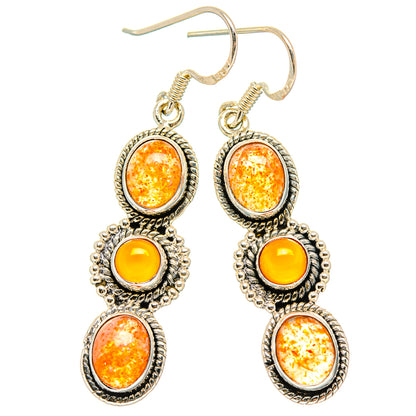 Sunstone Earrings handcrafted by Ana Silver Co - EARR431406 - Photo 2