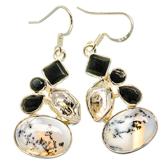Dendritic Opal Earrings handcrafted by Ana Silver Co - EARR431409 - Photo 2