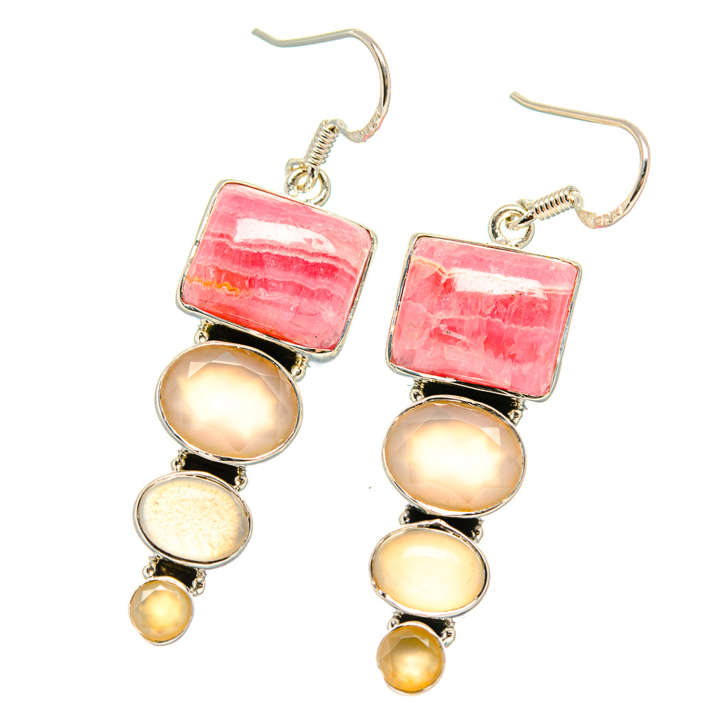 Rhodochrosite Earrings handcrafted by Ana Silver Co - EARR431415 - Photo 2