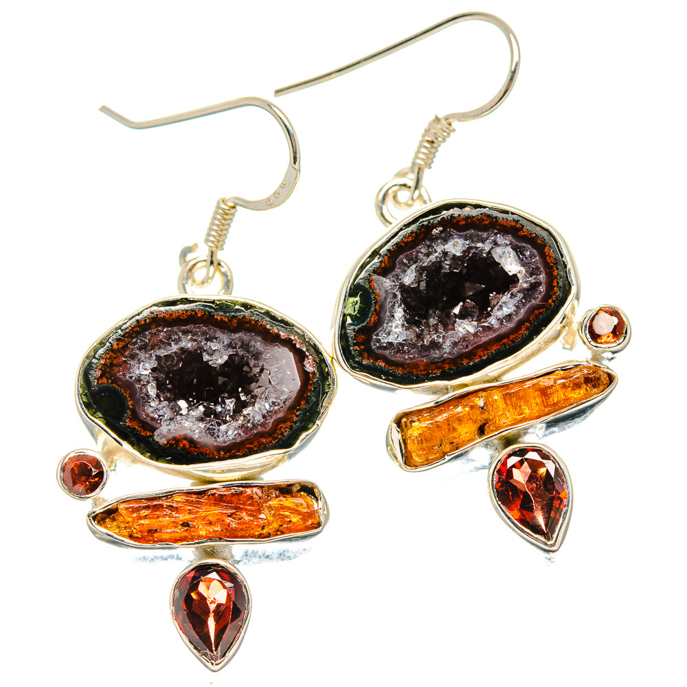 Coconut Geode Druzy Earrings handcrafted by Ana Silver Co - EARR431416 - Photo 2