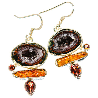 Coconut Geode Druzy Earrings handcrafted by Ana Silver Co - EARR431416 - Photo 2