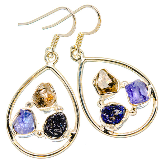 Tanzanite, Herkimer Diamond Earrings handcrafted by Ana Silver Co - EARR431429 - Photo 2