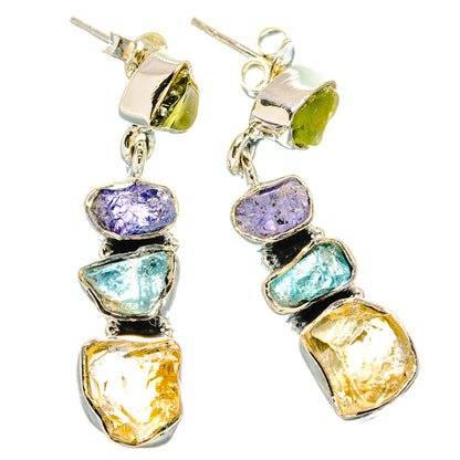 Citrine, Aquamarine, Tanzanite, Peridot Earrings handcrafted by Ana Silver Co - EARR431433 - Photo 2