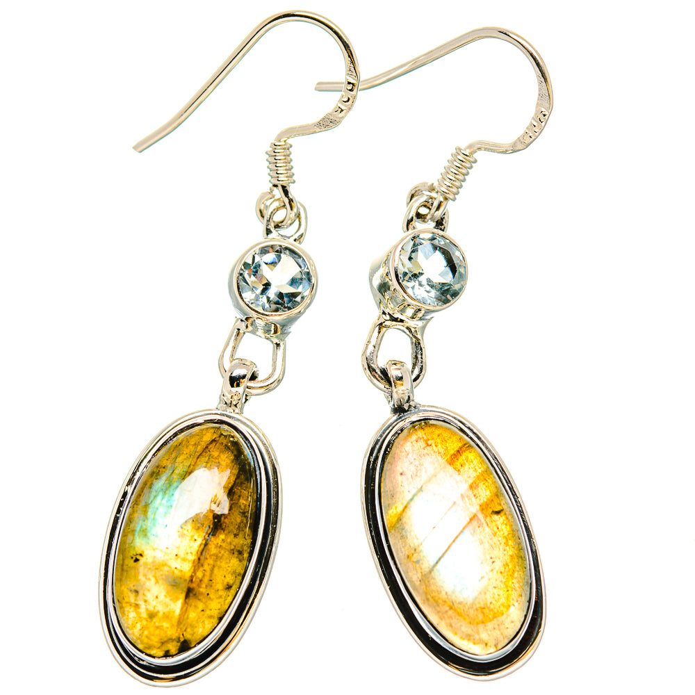 Labradorite, Blue Topaz Earrings handcrafted by Ana Silver Co - EARR431444 - Photo 2