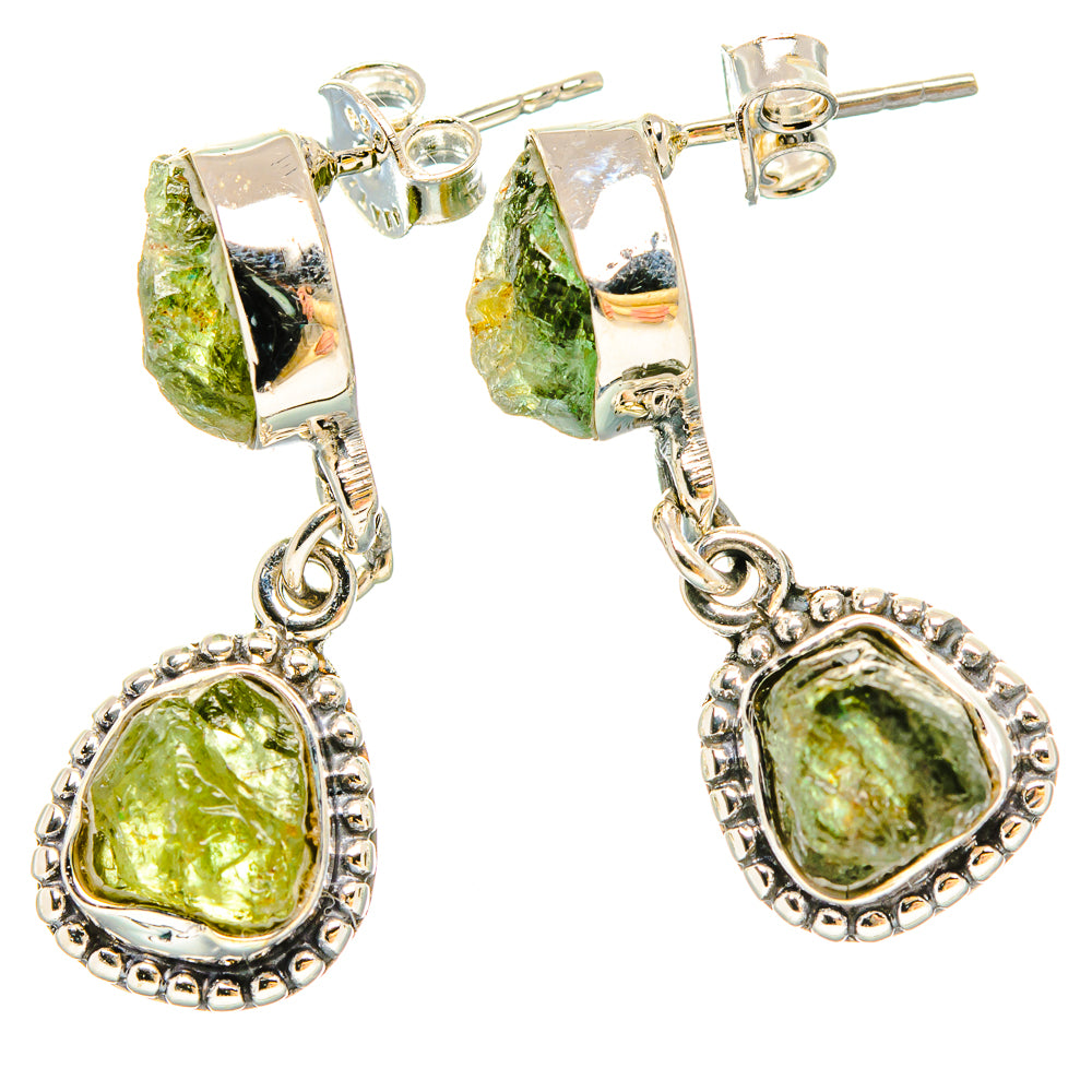 Green Tourmaline Earrings handcrafted by Ana Silver Co - EARR431457 - Photo 2