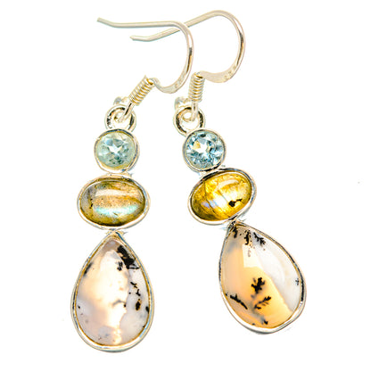 Dendritic Opal, Labradorite, Blue Topaz Earrings handcrafted by Ana Silver Co - EARR431465 - Photo 2