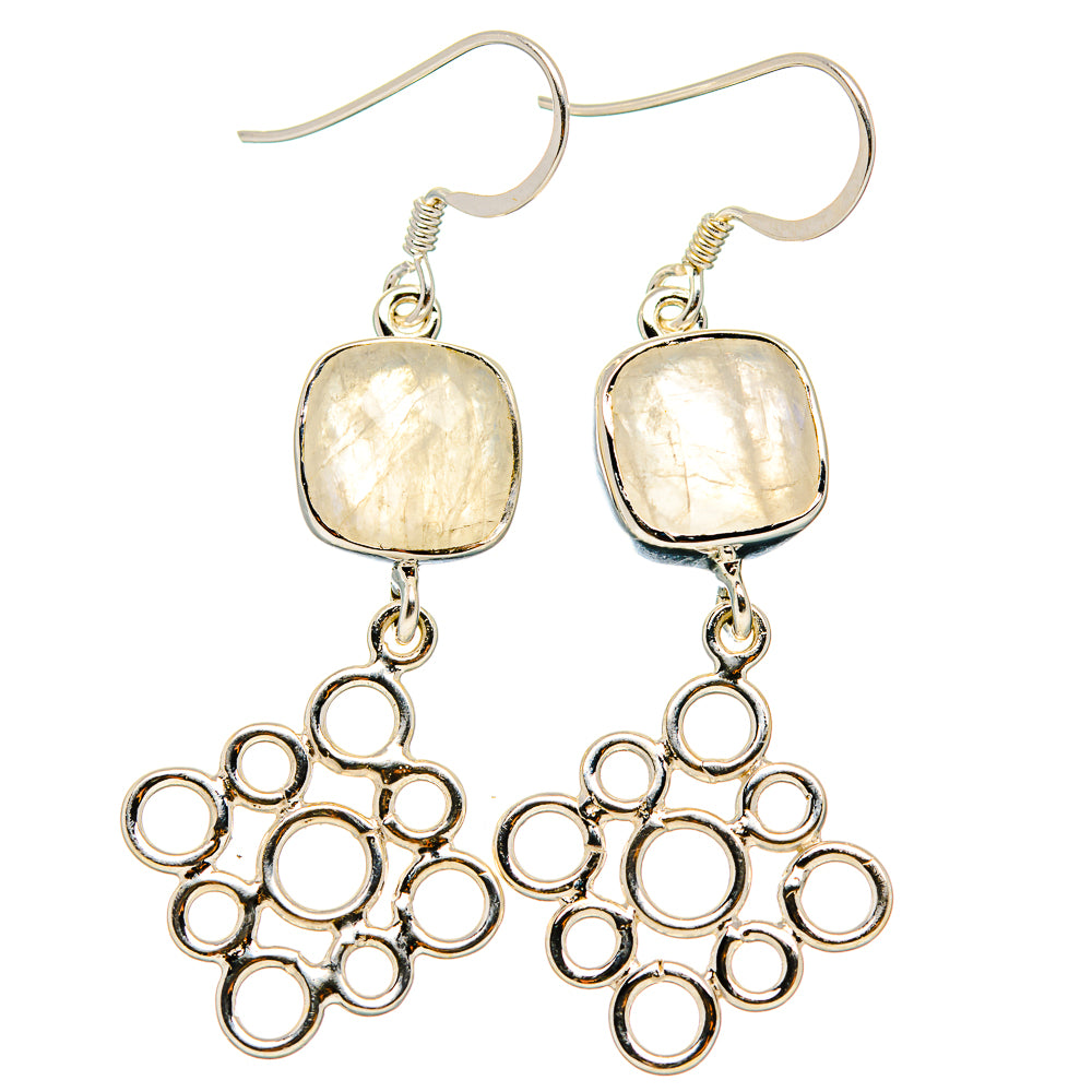 Rainbow Moonstone Earrings handcrafted by Ana Silver Co - EARR431518 - Photo 2