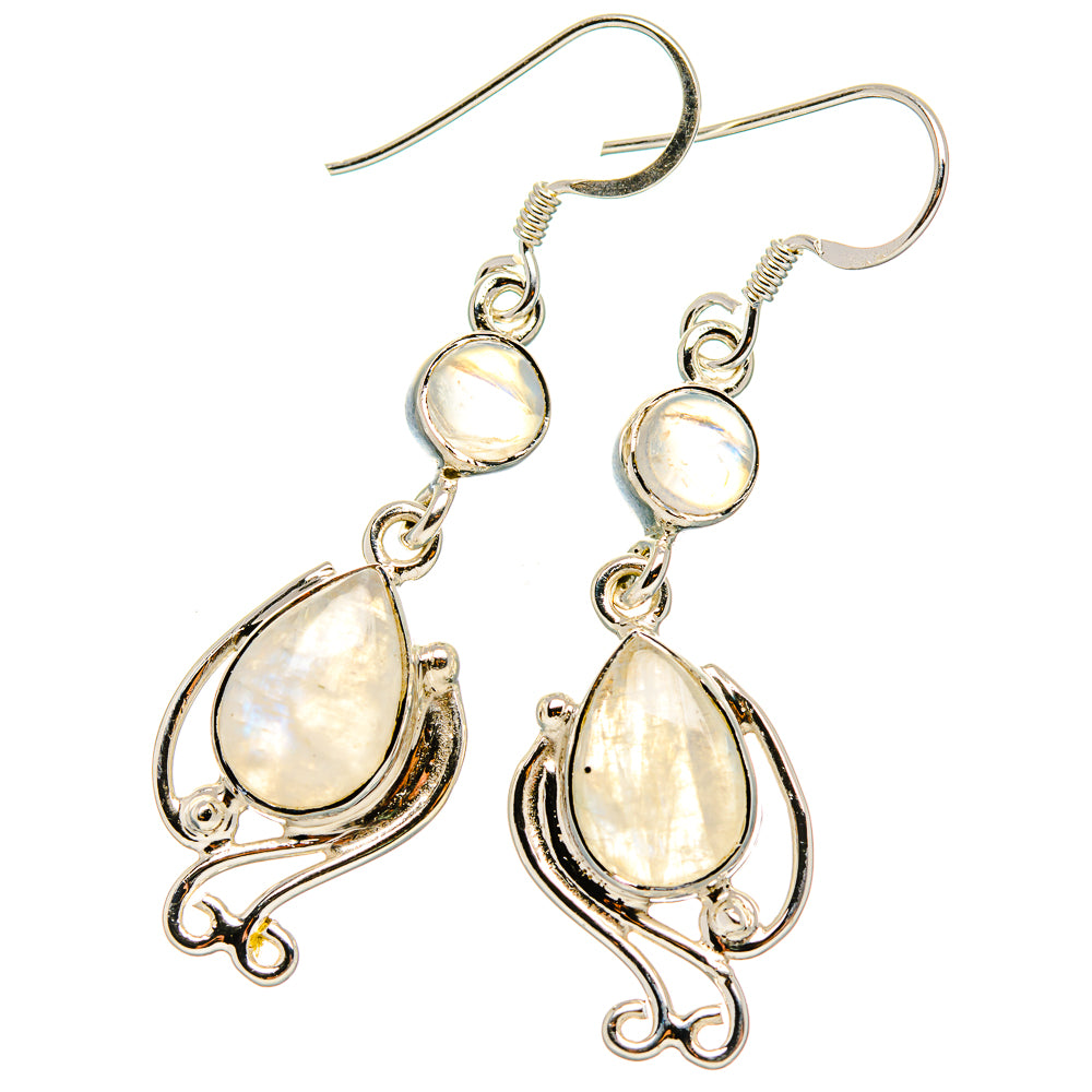 Rainbow Moonstone Earrings handcrafted by Ana Silver Co - EARR431522 - Photo 2