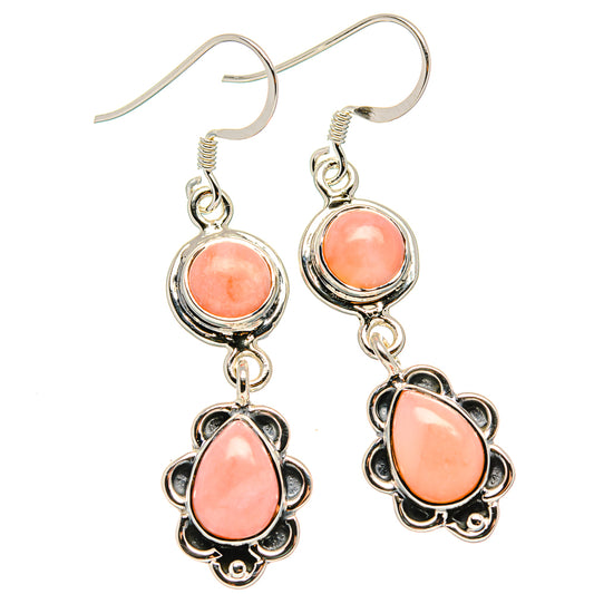 Pink Opal Earrings handcrafted by Ana Silver Co - EARR431523 - Photo 2