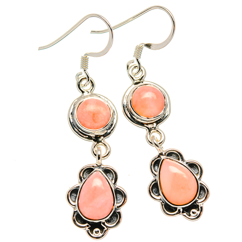 Pink Opal Earrings handcrafted by Ana Silver Co - EARR431523 - Photo 2