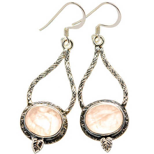 Rose Quartz Earrings handcrafted by Ana Silver Co - EARR431538 - Photo 2