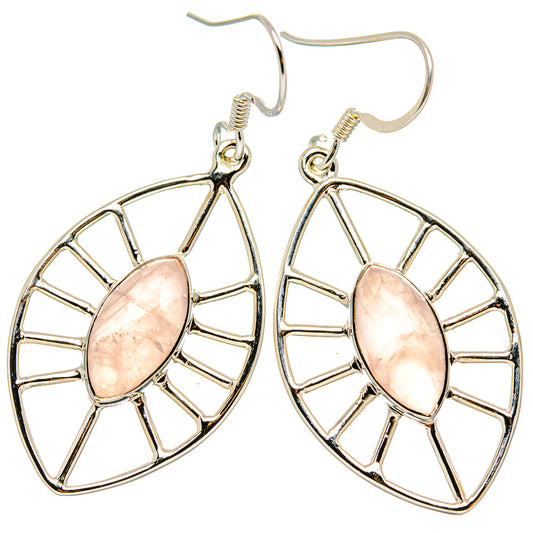 Rose Quartz Earrings handcrafted by Ana Silver Co - EARR431543 - Photo 2