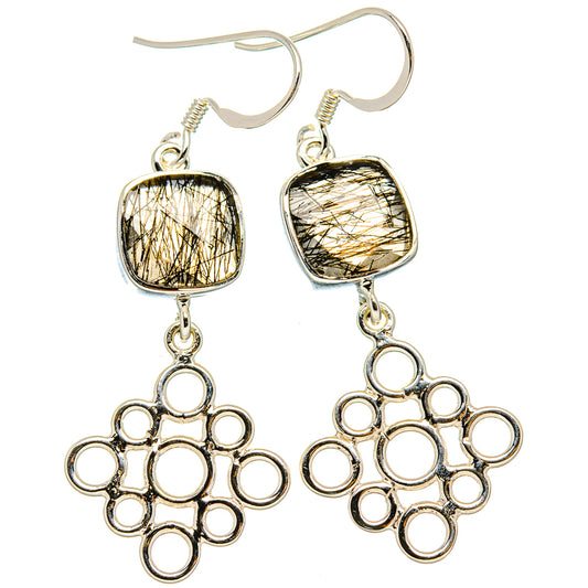 Tourmalinated Quartz Earrings handcrafted by Ana Silver Co - EARR431546 - Photo 2