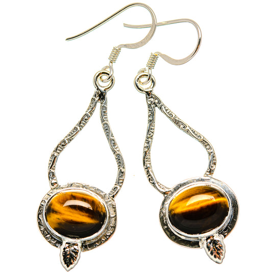 Tiger Eye Earrings handcrafted by Ana Silver Co - EARR431551 - Photo 2