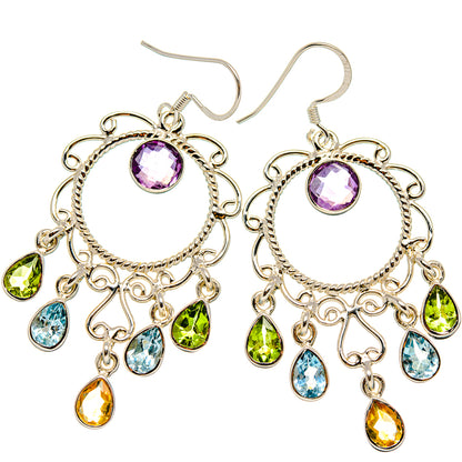 Amethyst, Peridot, Blue Topaz, Citrine Earrings handcrafted by Ana Silver Co - EARR431556 - Photo 2