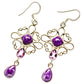 Charoite, Amethyst Earrings handcrafted by Ana Silver Co - EARR431562 - Photo 2