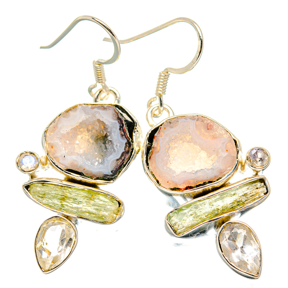 Coconut Geode Druzy Earrings handcrafted by Ana Silver Co - EARR431568 - Photo 2