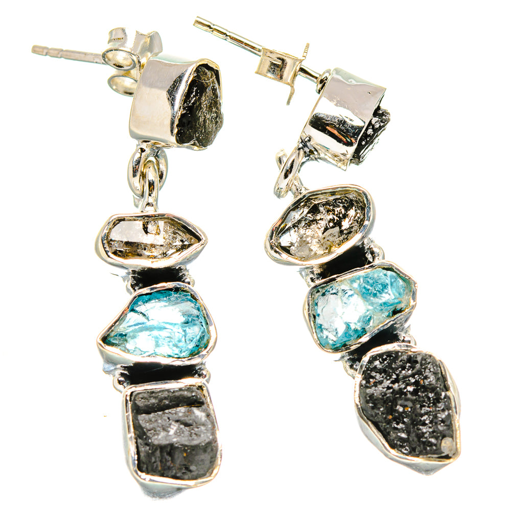 Black Tourmaline Earrings handcrafted by Ana Silver Co - EARR431575 - Photo 2