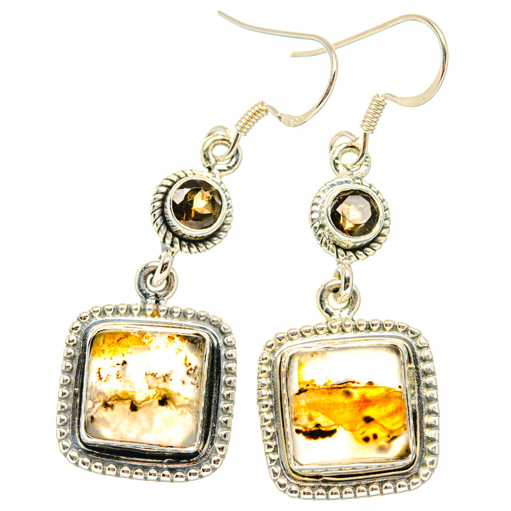 Montana Agate, Smoky Quartz Earrings handcrafted by Ana Silver Co - EARR428550 - Photo 2
