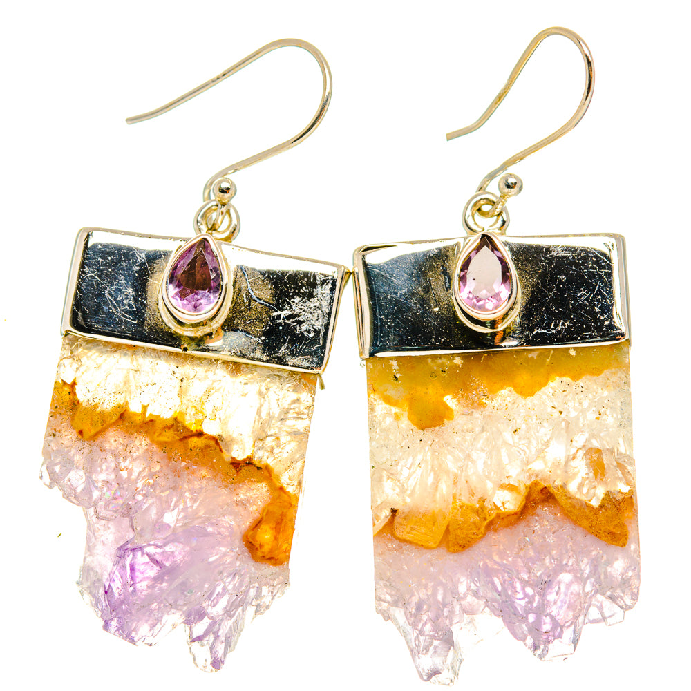Amethyst Stalactite, Amethyst Earrings handcrafted by Ana Silver Co - EARR428583 - Photo 2