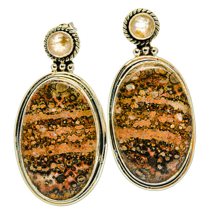 Poppy Jasper, Rose Quartz Earrings handcrafted by Ana Silver Co - EARR428592 - Photo 2
