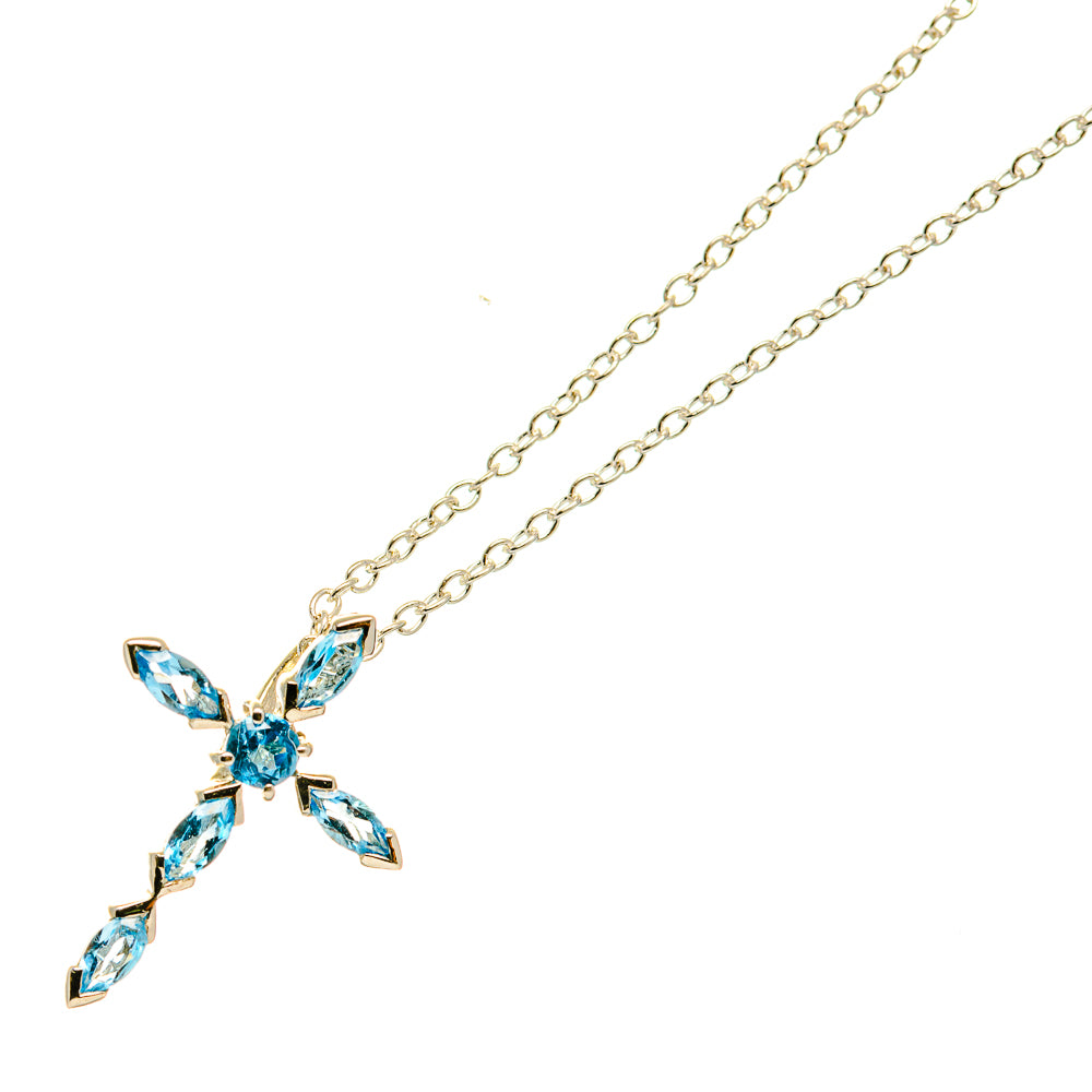 Blue Topaz Necklaces handcrafted by Ana Silver Co - NEC12305