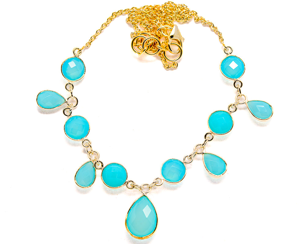 Aqua Chalcedony Necklaces handcrafted by Ana Silver Co - NEC90012 - Photo 2