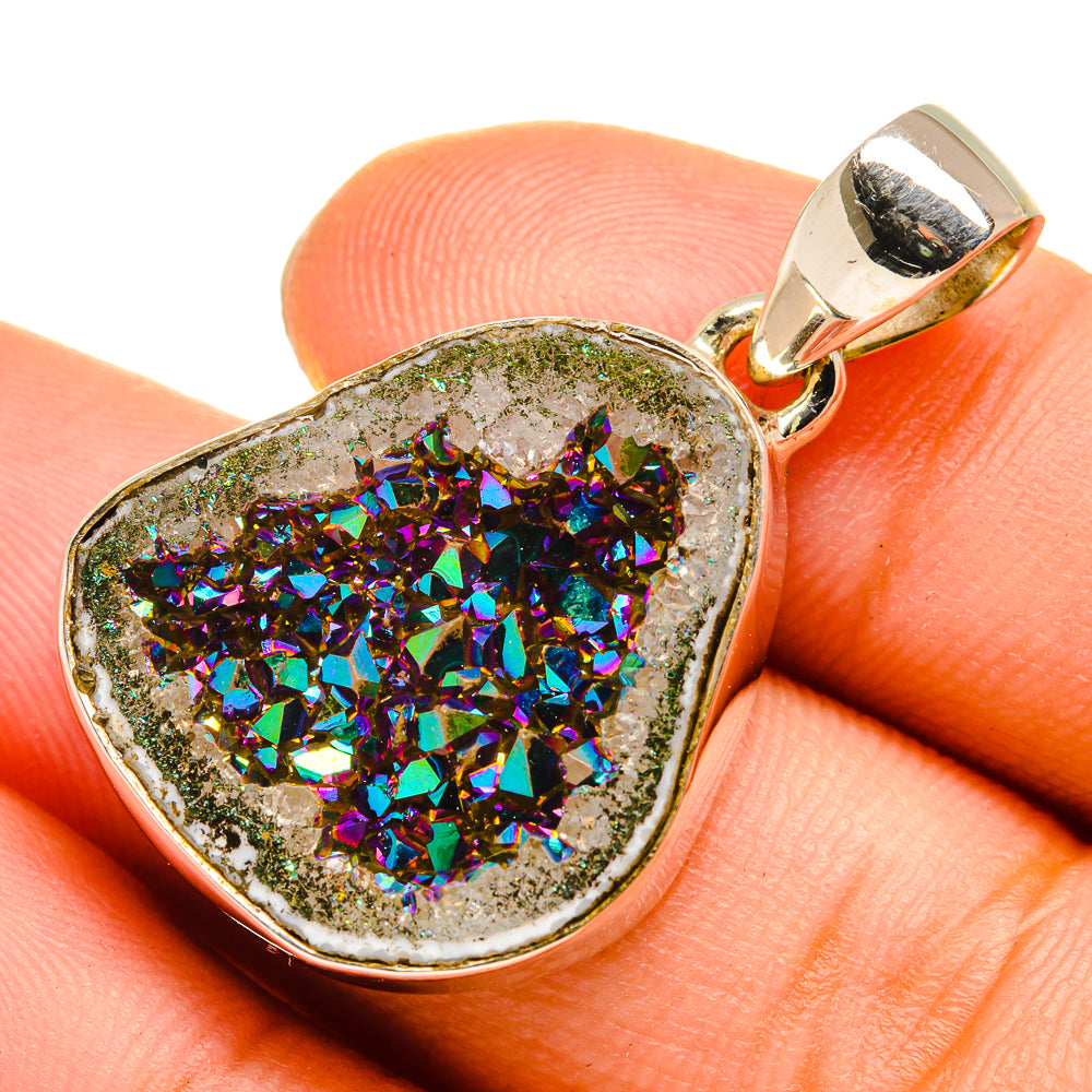 Titanium Geode Slice Pendants handcrafted by Ana Silver Co - PD10020