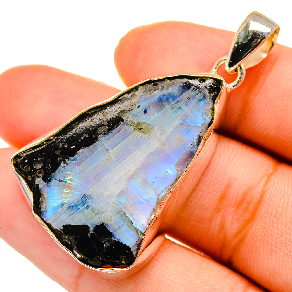 Rainbow Moonstone Pendants handcrafted by Ana Silver Co - PD10021