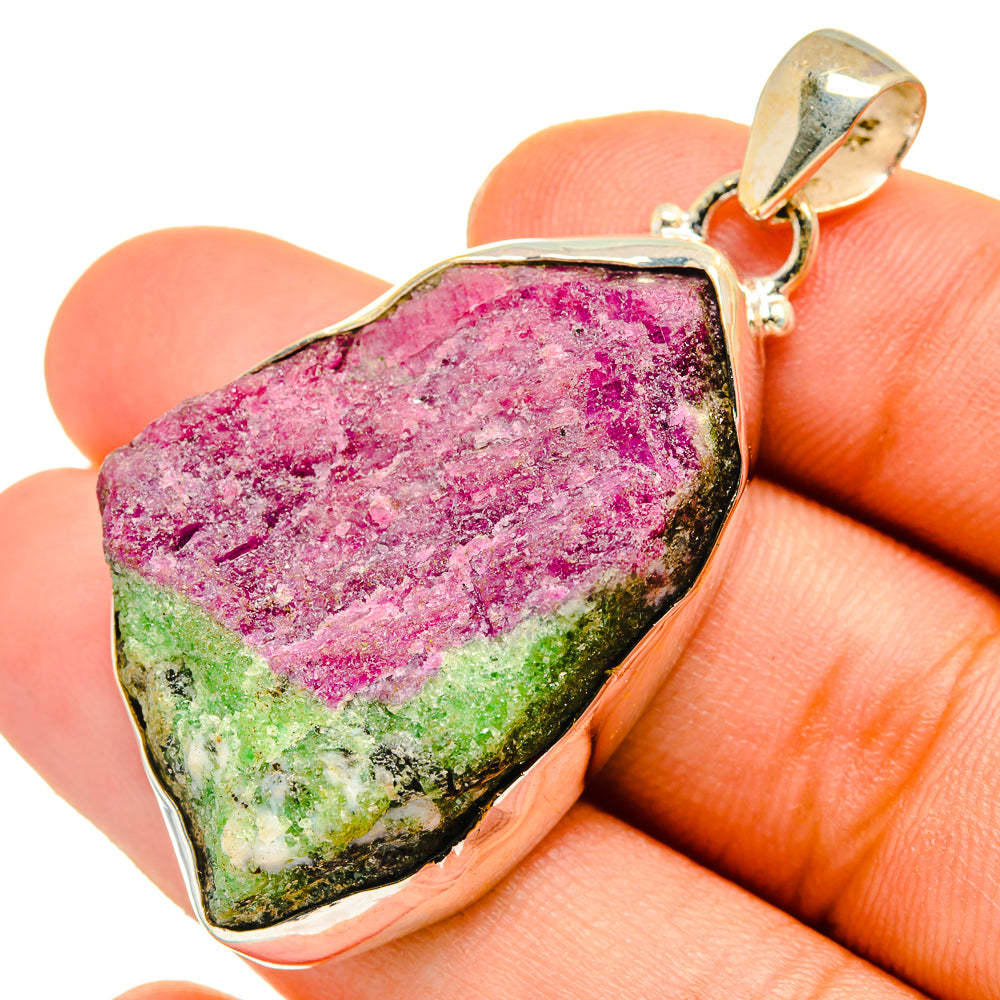 Ruby Zoisite Pendants handcrafted by Ana Silver Co - PD10028