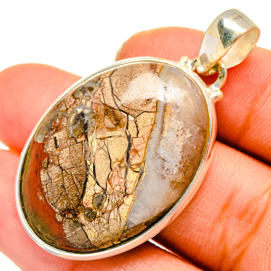 Mushroom Rhyolite Pendants handcrafted by Ana Silver Co - PD10038