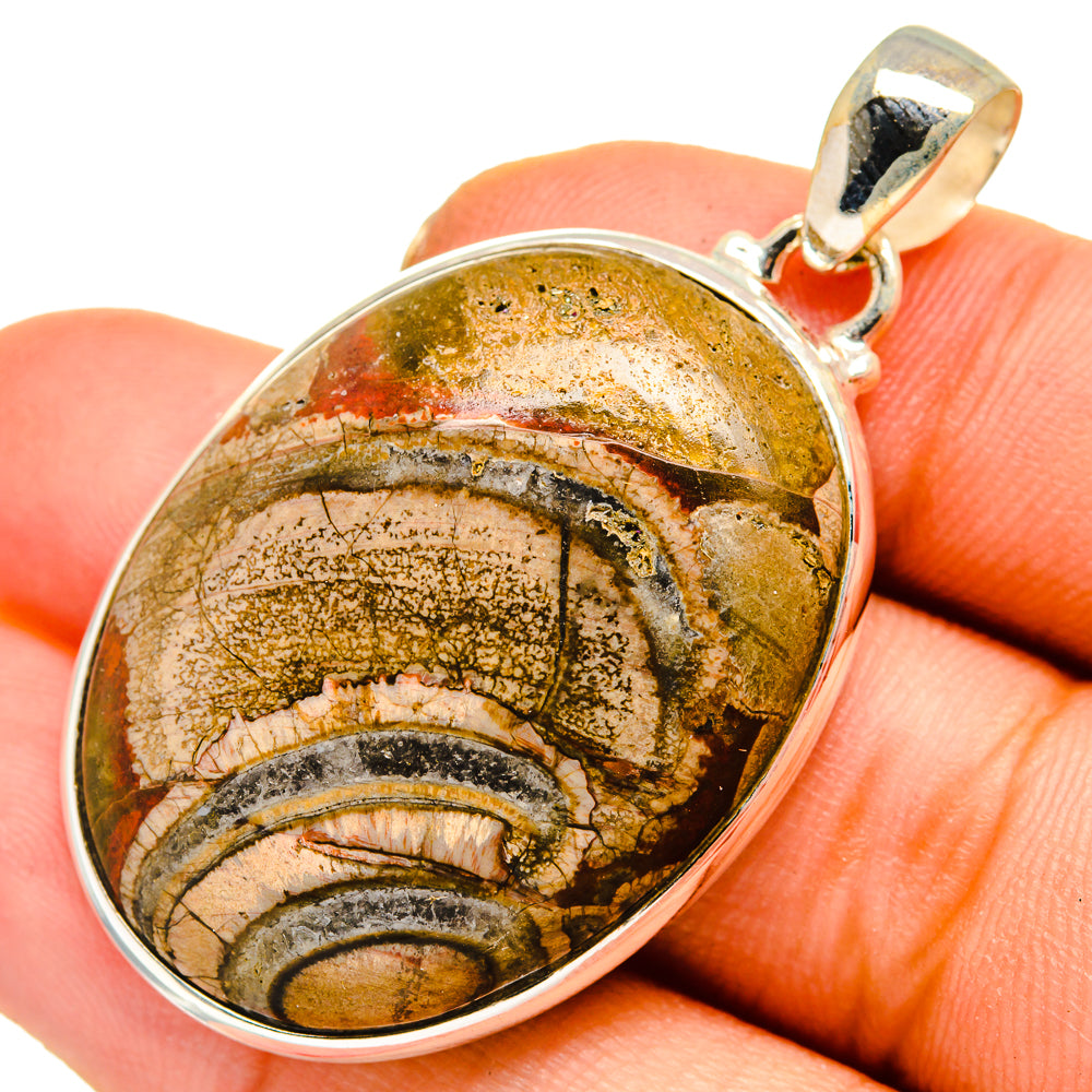 Mushroom Rhyolite Pendants handcrafted by Ana Silver Co - PD10039
