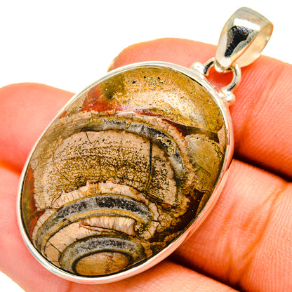 Mushroom Rhyolite Pendants handcrafted by Ana Silver Co - PD10039