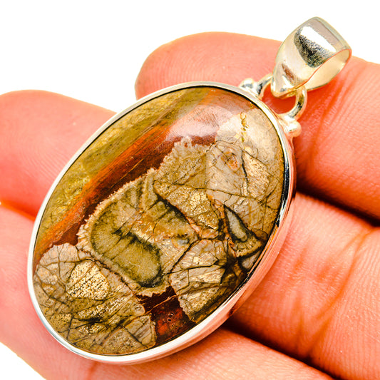 Mushroom Rhyolite Pendants handcrafted by Ana Silver Co - PD10041