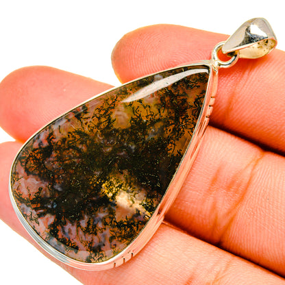 Green Moss Agate Pendants handcrafted by Ana Silver Co - PD10048