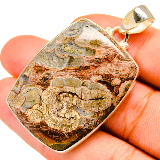 Mushroom Rhyolite Pendants handcrafted by Ana Silver Co - PD10052