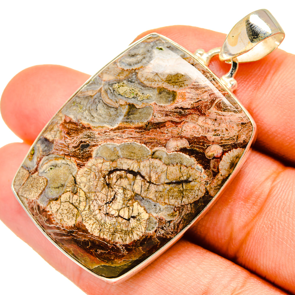 Mushroom Rhyolite Pendants handcrafted by Ana Silver Co - PD10052