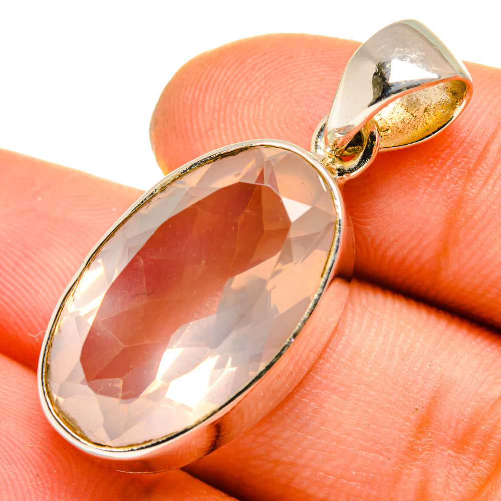 Rose Quartz Pendants handcrafted by Ana Silver Co - PD10059