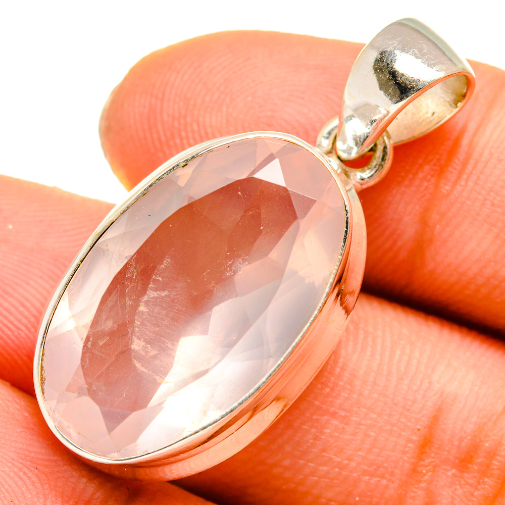 Rose Quartz Pendants handcrafted by Ana Silver Co - PD10060