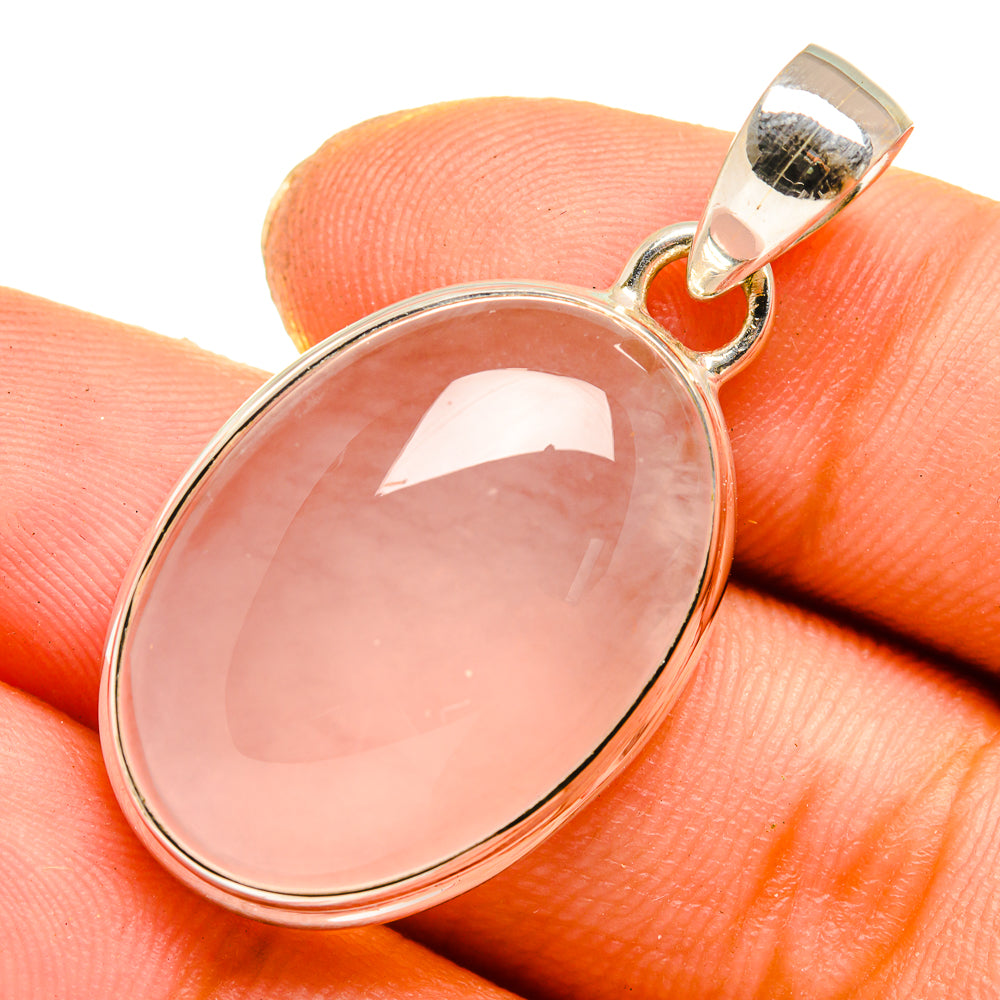 Rose Quartz Pendants handcrafted by Ana Silver Co - PD10063
