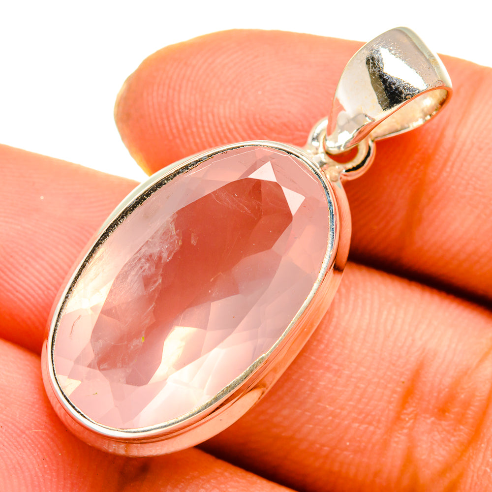 Rose Quartz Pendants handcrafted by Ana Silver Co - PD10064