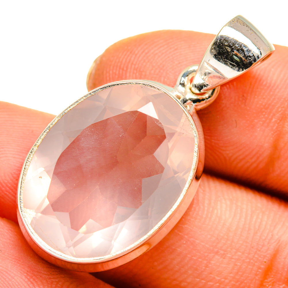 Rose Quartz Pendants handcrafted by Ana Silver Co - PD10068