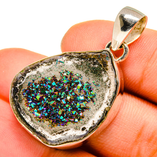 Titanium Druzy Pendants handcrafted by Ana Silver Co - PD10086